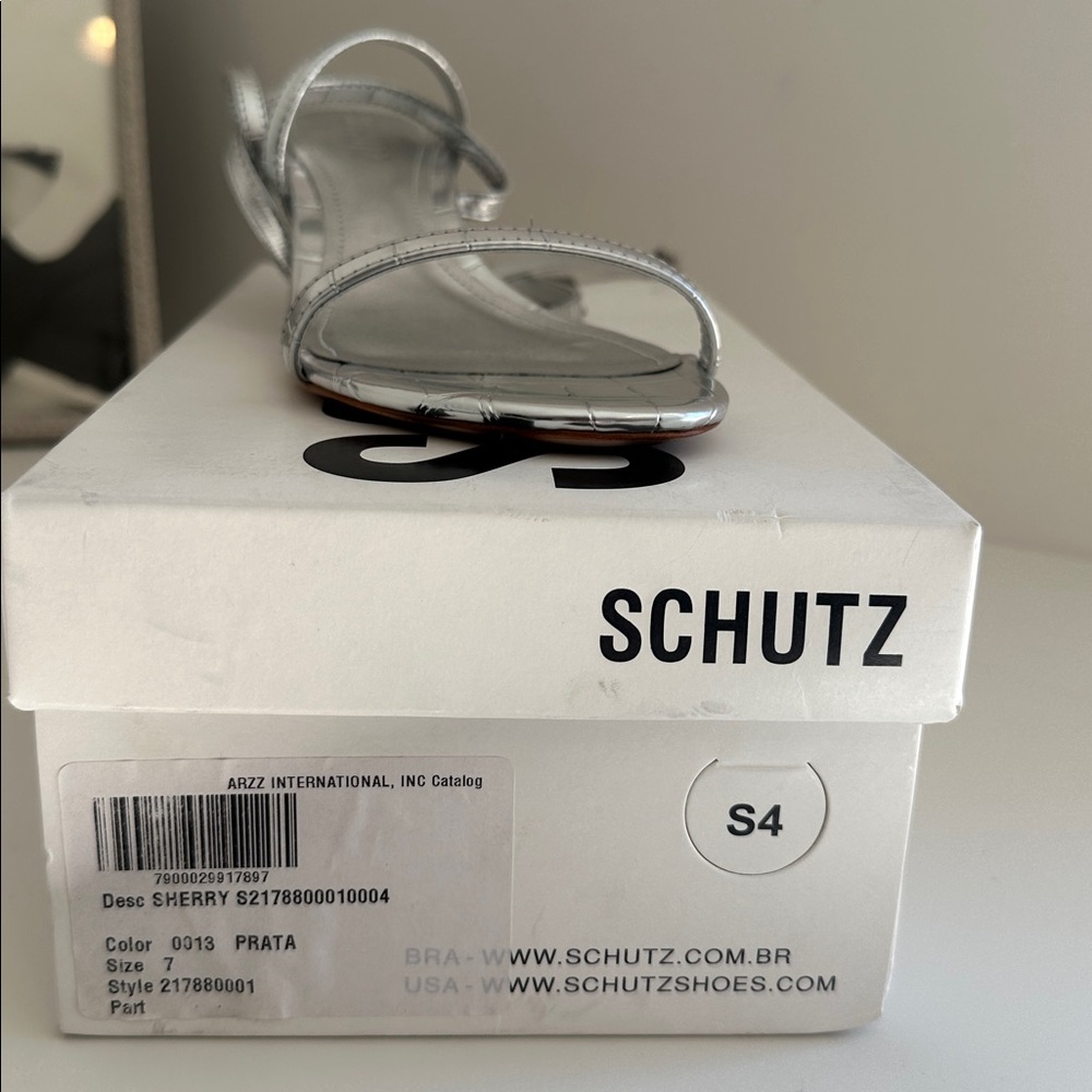 SCHUTZ Metallic Silver Sandals